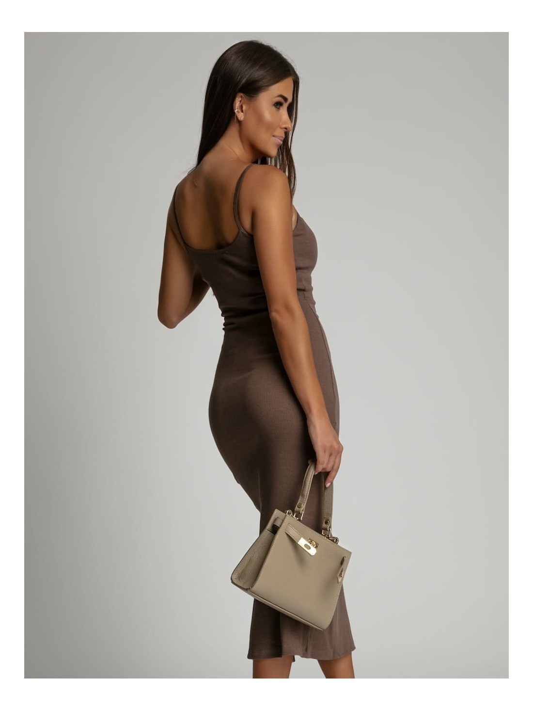 Midi dress with cappuccino slit FG667 - Online store - Boutique